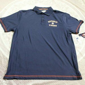 Detroit Tigers Men's LARGE Polo Baseball 1/4 Button Casual Shirt